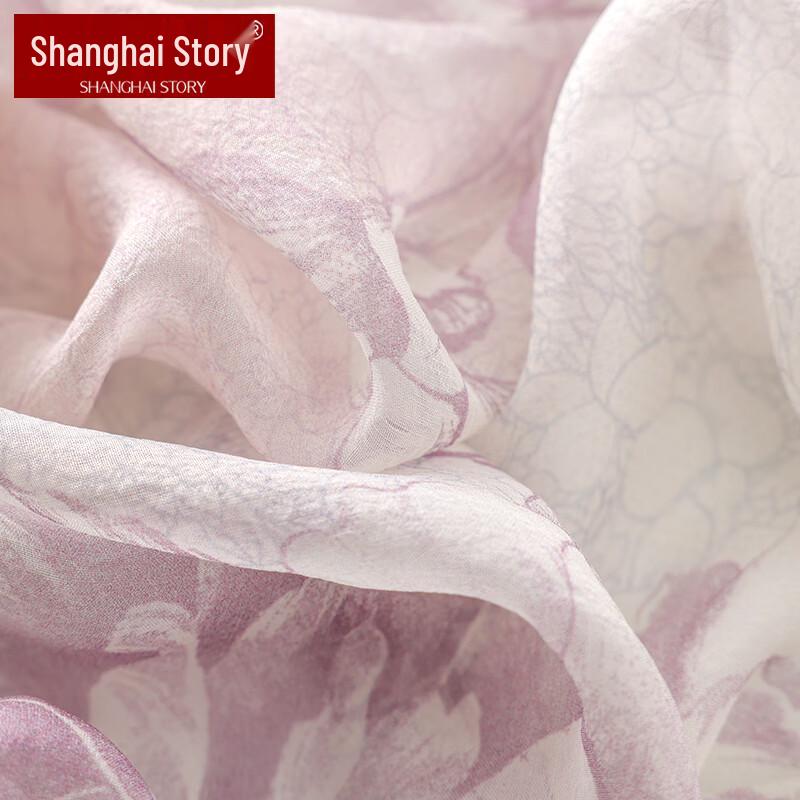 Shanghai Story 100% Mulberry Silk Hand-Rolled Large Square Scarf