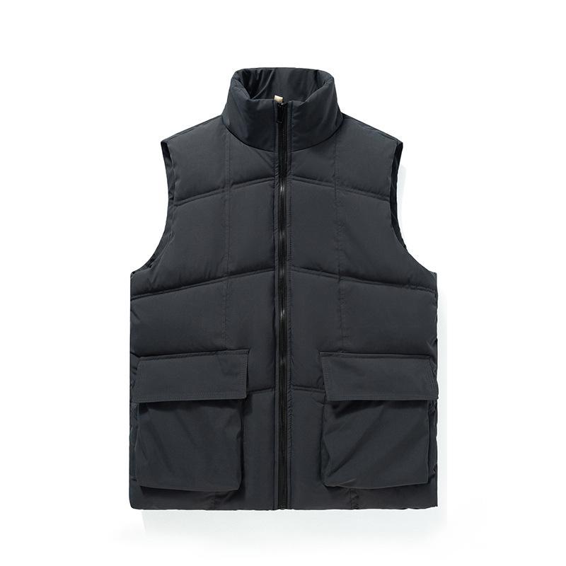 Large Pocket Sleeveless Vest Vest Vest Vest Winter Personalized Warm Vest Men Slim Fit