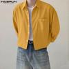 INCERUN S-5XL Men Turn Down Collar Long Sleeve Buttons Loose Casual Shirts Tops