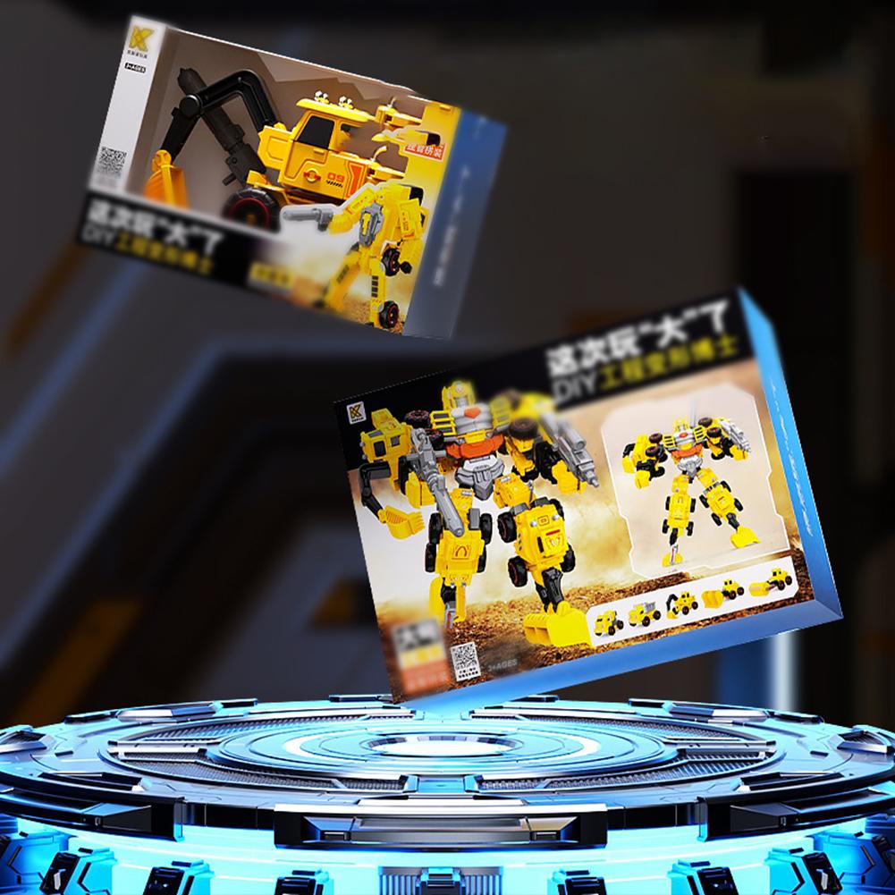 5-in-1 Engineering Vehicle Transforming Robot Toy DIY Deformable Engineering Vehicle Inertia Cars Toy Gifts For Kids
