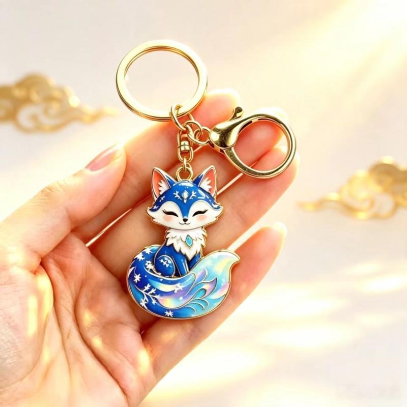 Enamel Luxury Keychain High-End Metal Pendant Bag Charm Blessing Charm