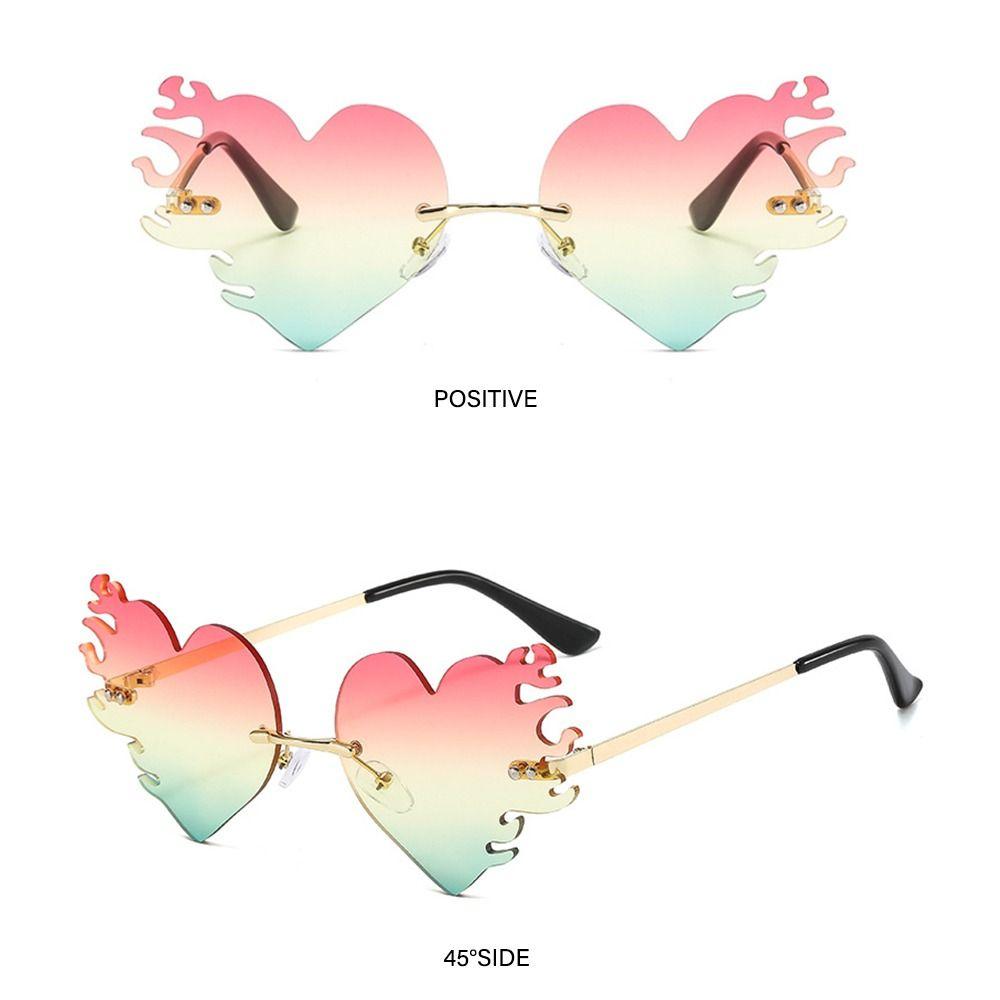 UV400 Protection Fire Heart Shaped Sunglasses Halloween Glasses  for Women & Men