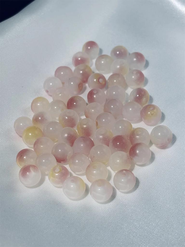 50pcs 8mm Fun New Glass Jelly Crack Imitation Jade Round Beads Sweet DIY Handmade Necklace Bracelet Jewelry Accessorie Beads
