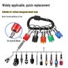 5-Piece Colorful Carabiner Socket 1/4" Hex Shank Extension Rod Set with Quick Release