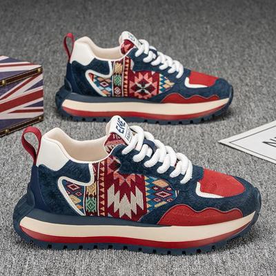 Men's Shoes Spring Retro Personalized Sports Shoes Heightened Platform Versatile Outdoor Casual Sports Shoes