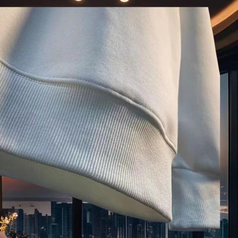 Men's Autumn/Winter Loose Fit Round Neck Sweatshirt - Trendy Long Sleeve, Thickened Plus Velvet