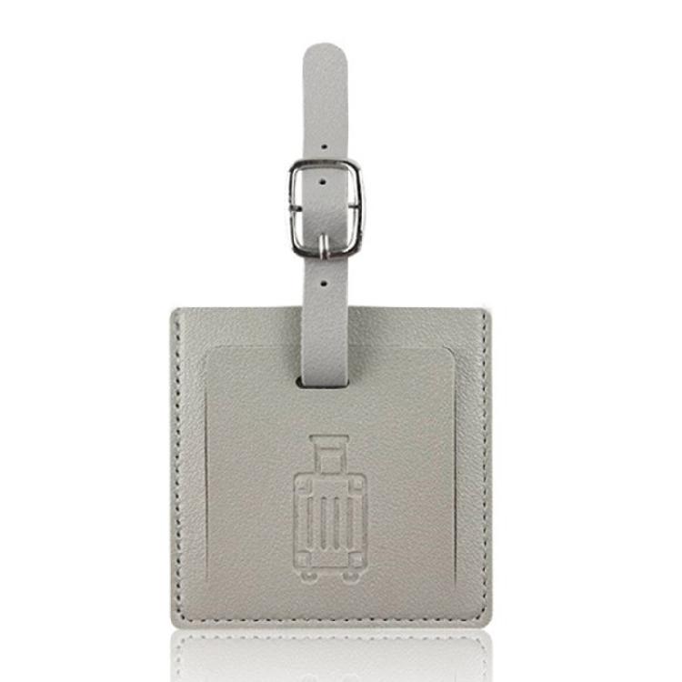 Suitcase Square Label PU Leather Labels School Bag Name Card for Trip Security