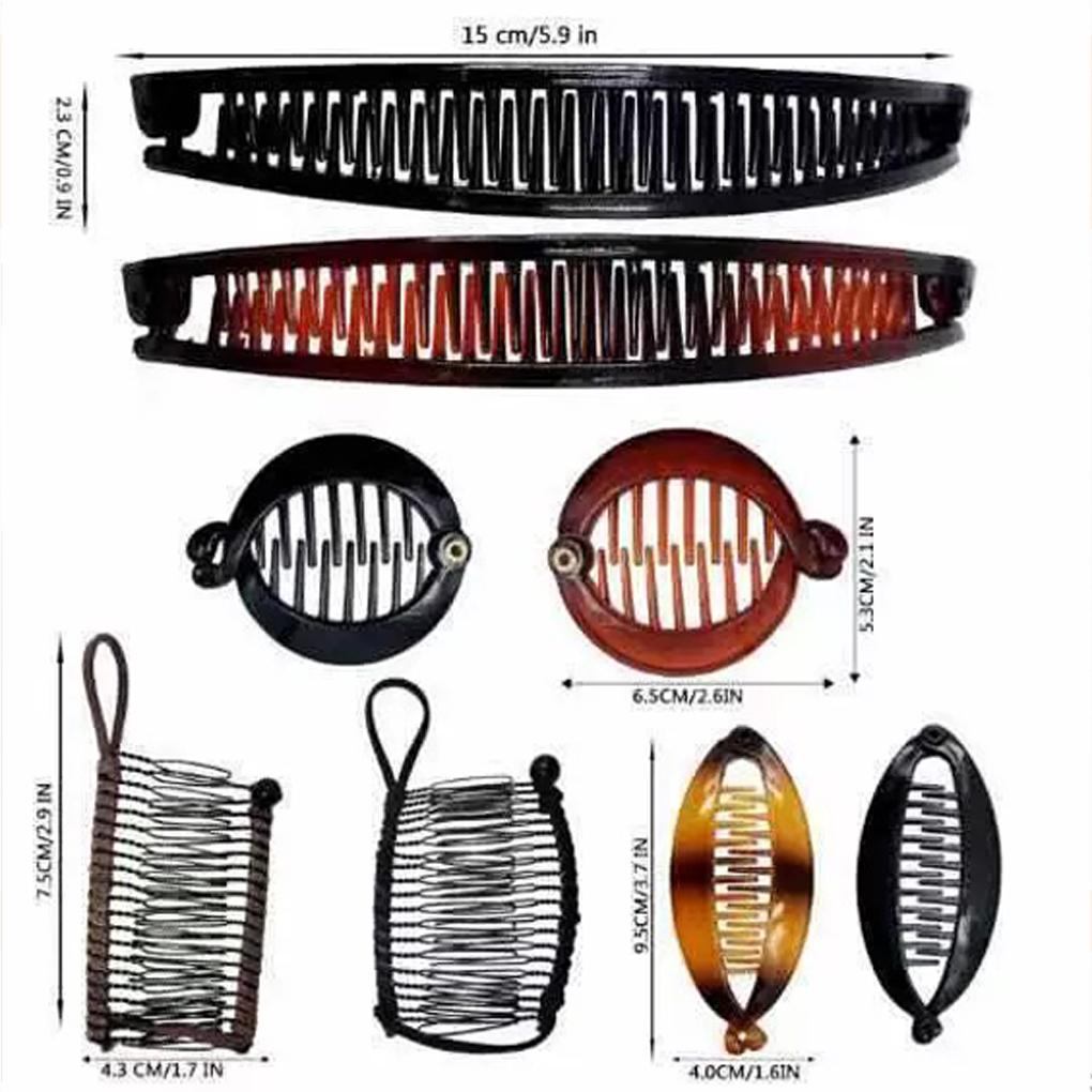 8-teilige Bananen-Haar-Kollektion, Krokodilklemmen und Zopfhalter, Lang, Einfach und Vielseitig. Geeignetes Haar, Und