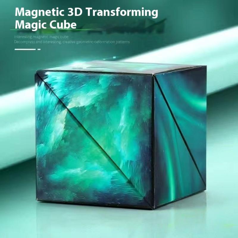 1ks Magnetické měnitelné kostky Magnetické kostky Magnet Fidget Antistres Flip Kubické puzzle Hračky Kouzelná nekonečná kosmická kostka