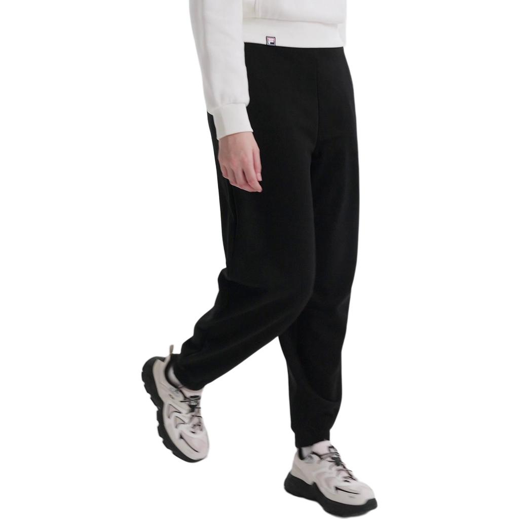 Fila Original Fashion Trend Sports Comfortable Versatile Winter Fleece Lined Warm Knitted Casual Pants Women Bottoms Black F11W549601FBK