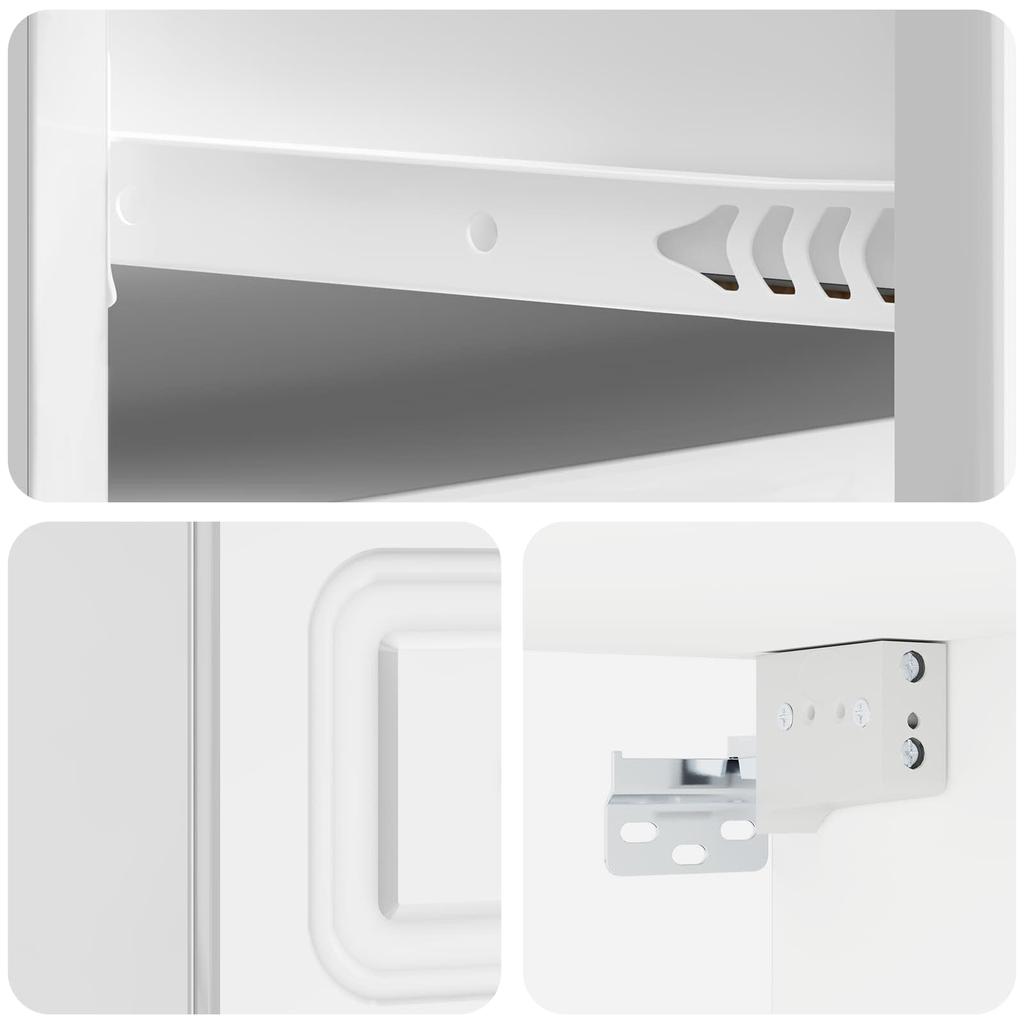 Wall Mounted Nightstand High Gloss White 34.5 x 33 x 20 cm