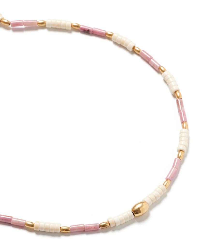Polalita Pastel Pink Tube Necklace (Plt-Nl-010_Pk)