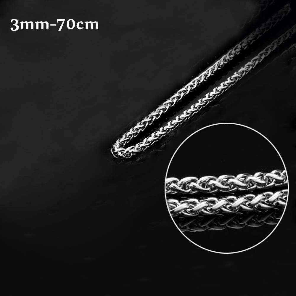 Cool Choker Silver Color Stainless Steel Necklace Metal Collar Heavy Link Braided Wheat Chain