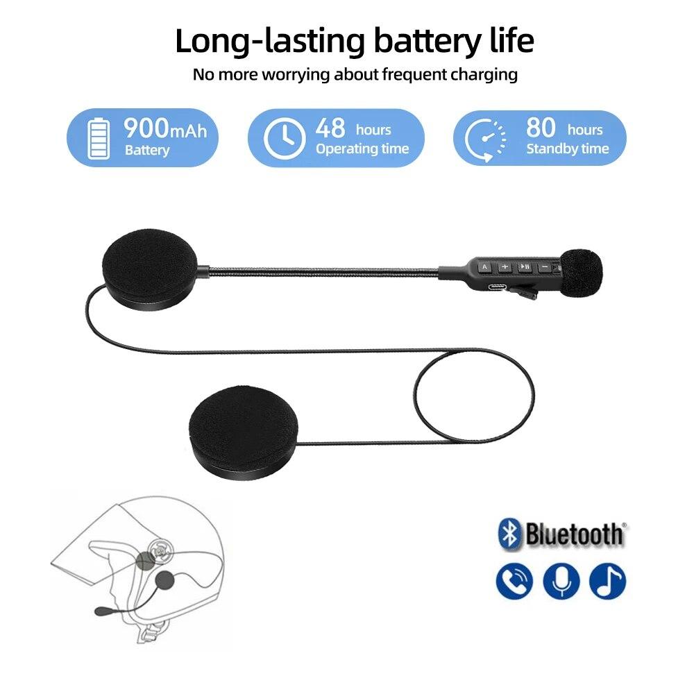 

Bluetooth 5.3 Гарнитура для мотоциклетного шлема Беспроводные наушники для верховой езды Громкая связь Стереозвук Наушники с шумоподавлением Водонепроницаемый музыкальный плеер