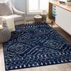 Bohemian Carpet for Living Room Decoration Navy Blue Ethnic Rug Bedroom Bedside Area Rugs Machine Washable Non-slip Floor Mat