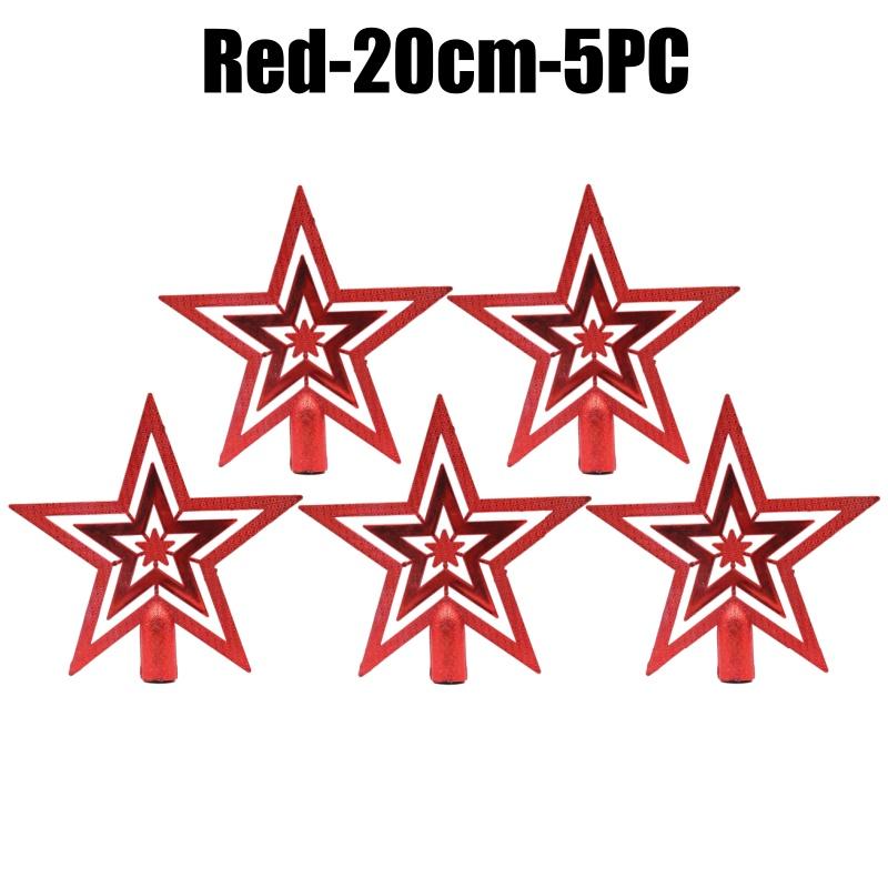 Christmas Tree Topper Star Shiny Glitter Ornament for Xmas Tree Decorations Hanging Pendant Home Holiday Party Supplies