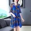 Single-layer Large-size Skirt for Women's Summer New Loose Belly Covering Middle-aged Mother Age-reducing Printed Thin Dress