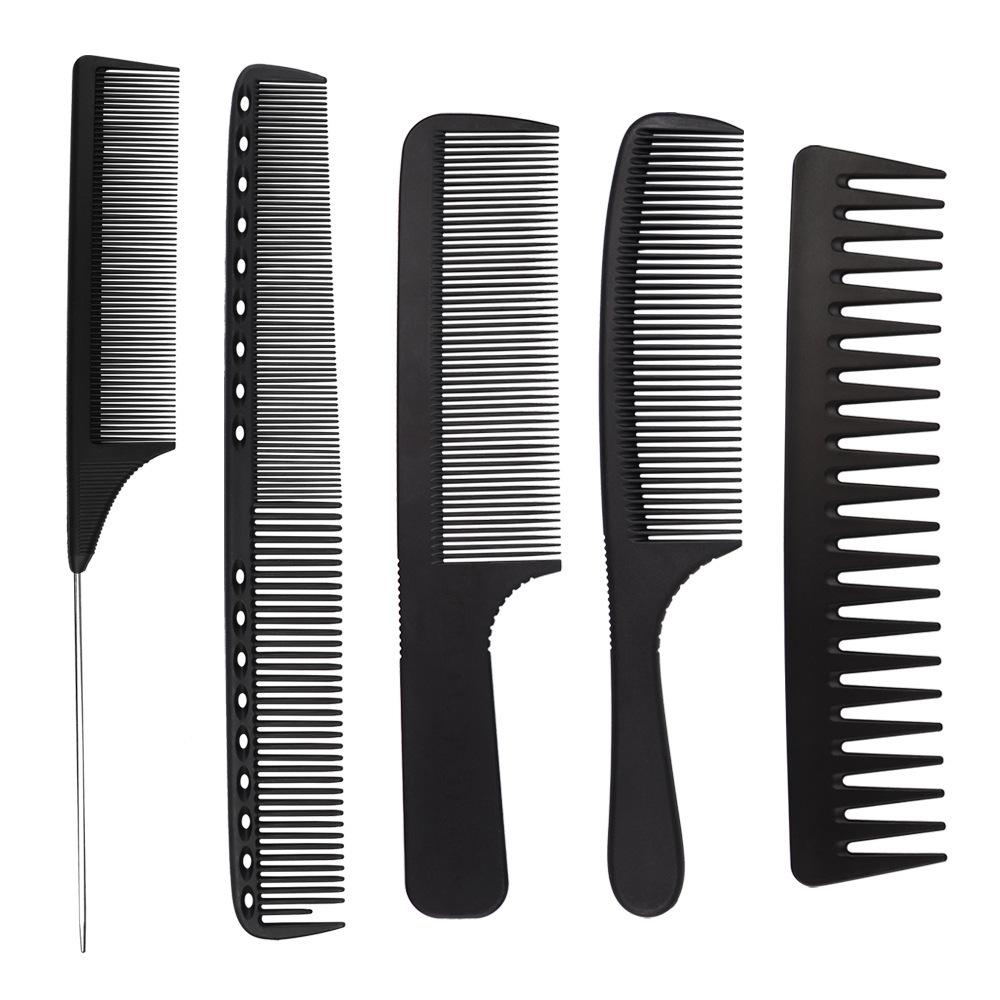 14Styles Hairdressing Carbon Comb for Haircut Barber Anti Static Black Rat Tail Comb Beauty Professional Hair Styling Tools Comb