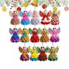14/28 pcs 2D Flat Christmas Tree Ornaments Colorful Design Wings Girl Pendant  Outdoor Indoor