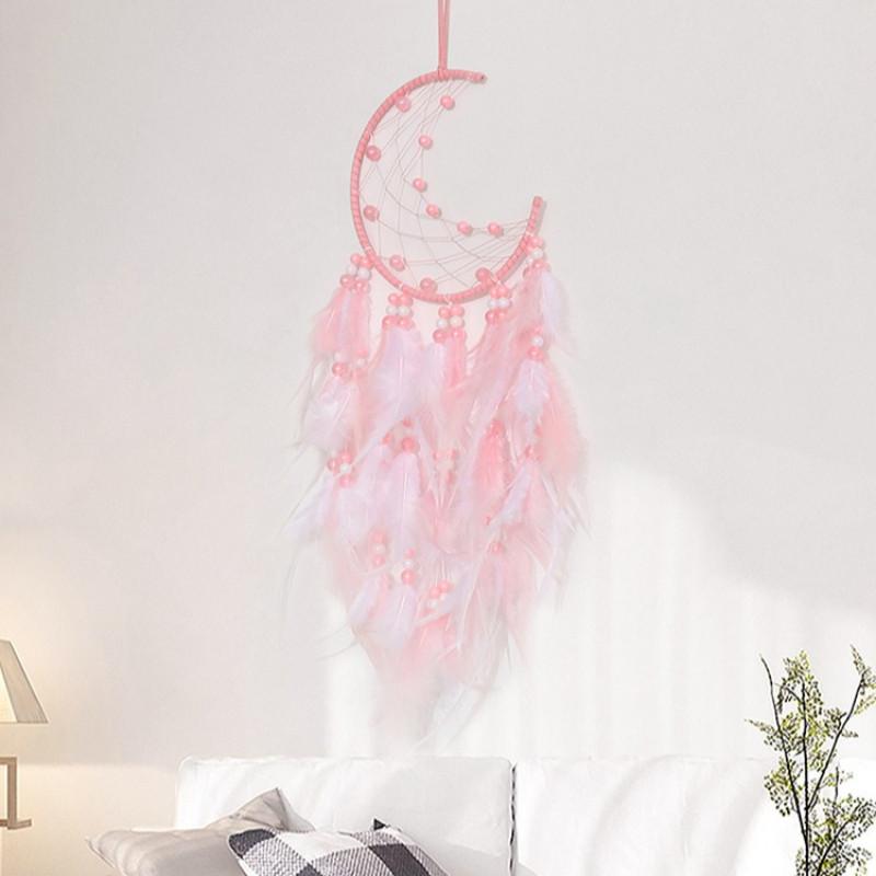 Handmade Feather Moon Dream Catcher Home Wall Car Pendant Decoration