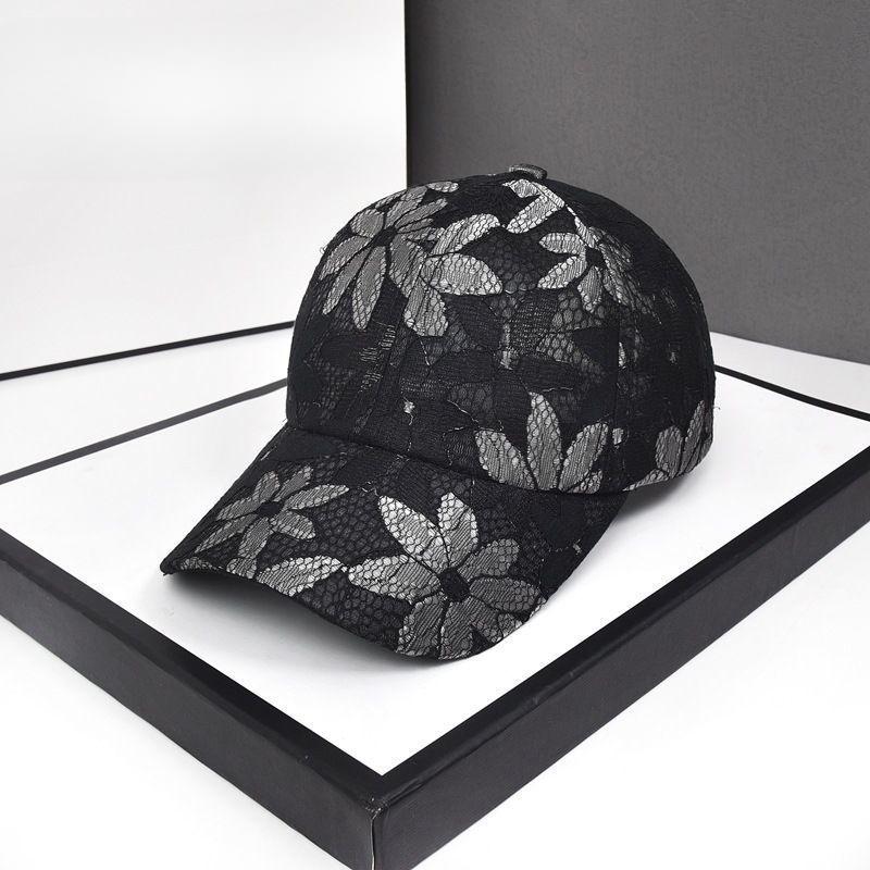 Summer Thin Lace Hat for Women Chinese Style Embroidered Flower Baseball Cap Fashionable Versatile Gauze Sun Protection Baseball Cap
