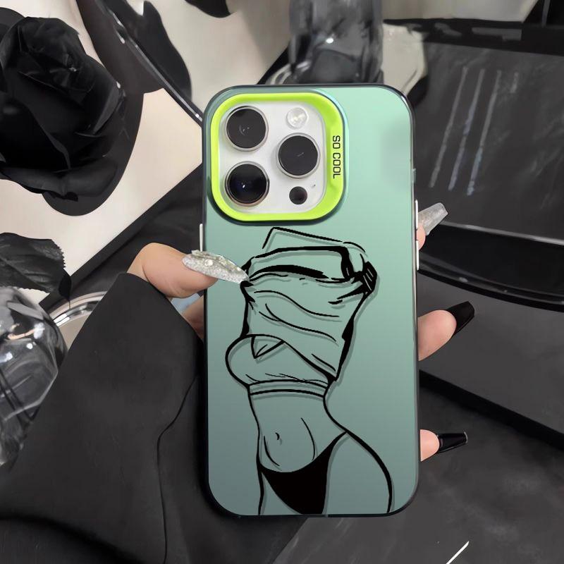 Cool Body Line Art Case for Samsung Galaxy S25 S24 S23 S22 Ultra S21 Plus S20 FE A73 A72 A71 A56 A55 A54 A53 A52 Acrylic Cover