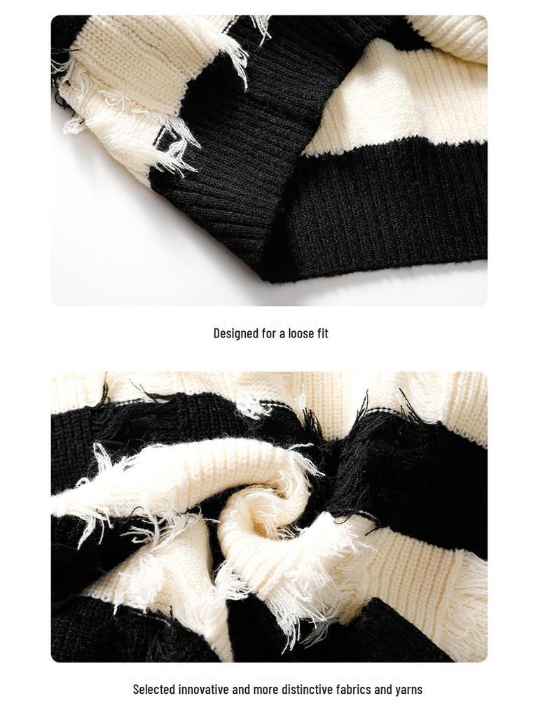 Asymmetrical Fringe Sweater: American Casual Fashion for Autumn/Winter 2025