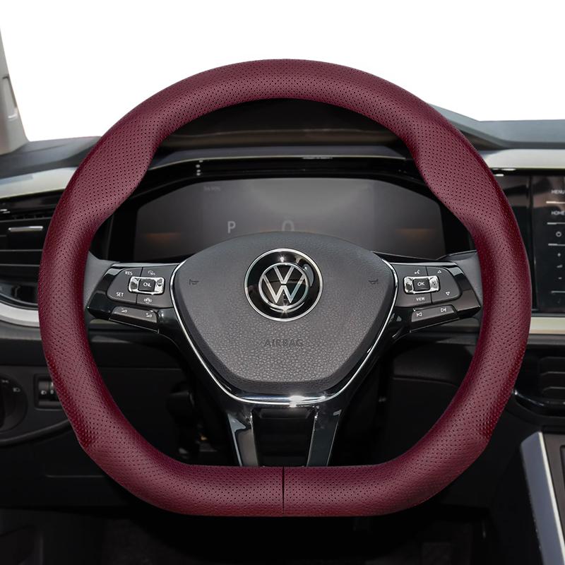 Für Volkswagen Runde D-förmige Lenkradabdeckung VW Polo Golf 4 5 6 7 Up Gol Passat B8 B7 CC Touran Tiguan T-Roc Touareg ID3