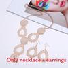Water Chic Geometric Drop Necklace Set With Alloy Pendant And Chain Spring For