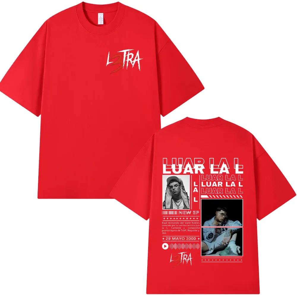 Rapper Luar La L L3TRA T shirt Hip Hop Fashion Short Sleeve T-shirts 100% Cotton Casual Oversized Tee Shirt Streetwear Unisex