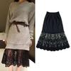 70cm Safety Skirt Petticoat Anti-glare Lining Petticoat Women Soft Lace Underskirt Slips  Commuting