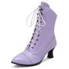 Fashion Elegant Ankle Boots For Women Casual Lace Up Autumn Winter Short Boot Female Black Red White Blue Heel Party Shoe Lady Big Size