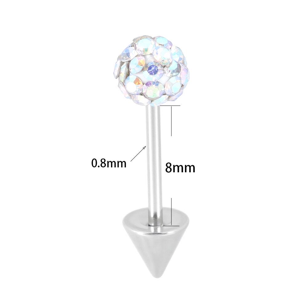 Double-Headed Titanium Steel Ear Spike Cartilage Stud for Upper Helix Piercing