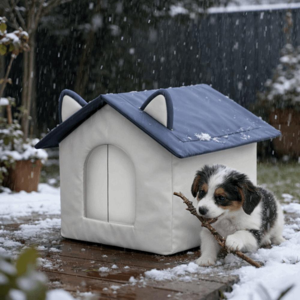Warm Outdoor Cat House Windproof Waterproof Insulated Pet Shelter Enclosed Design Moisture-Proof Base Pet Warming Cave Outdoor