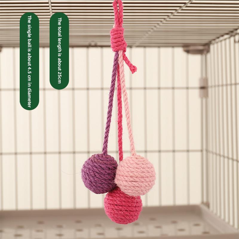 

HOOPET Клітка-іграшка з м ячем для кота Підвісний джутовий м яч для кота Барвиста інтерактивна іграшка Плетений м яч із сизалевої мотузки Набір М яч із мотузки, стійкий до укусів