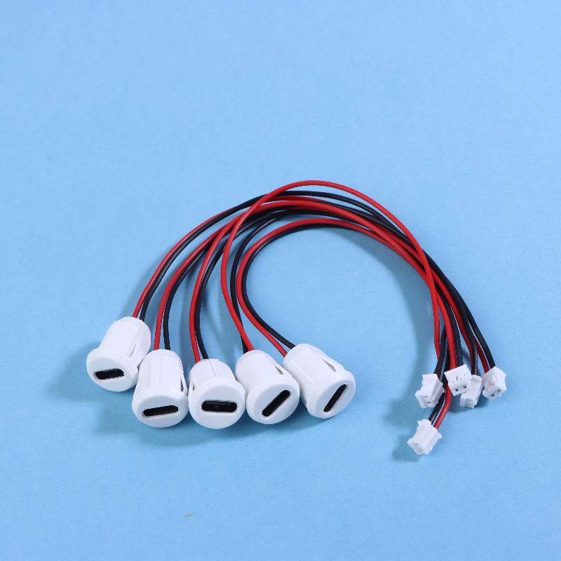 2/5/10PCS USB-C Connector Type-C Female Chassis 2 Pin Type-C Female Socket Connector Waterproof Jack Female Charging Port 3A