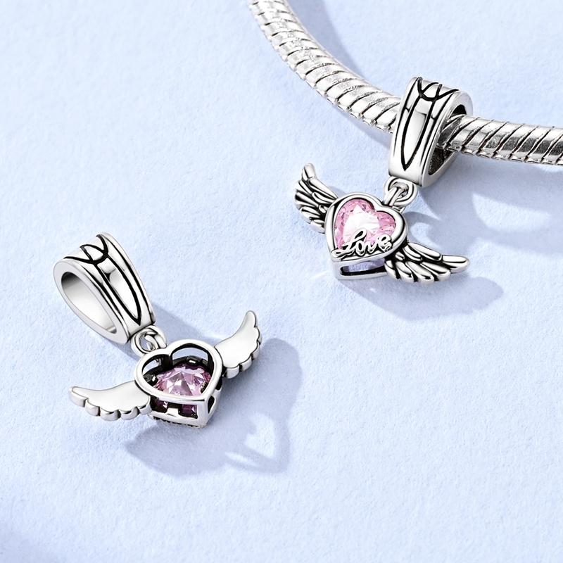 New Charm Copper Family Love Wings Travel Bear Charm Bead Fit Original Bracelet Necklace Pendant Woman Jewelry Gift