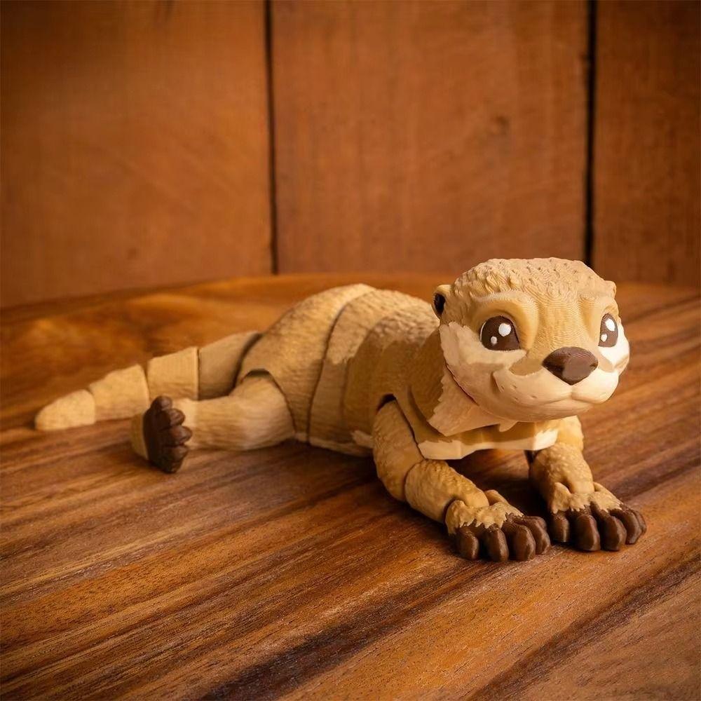 Creative Design 3D Printed Otter Cute Style Movable PLA Otter Model Toy PLA Multi-jointed Mini Otter Doll Children's Play