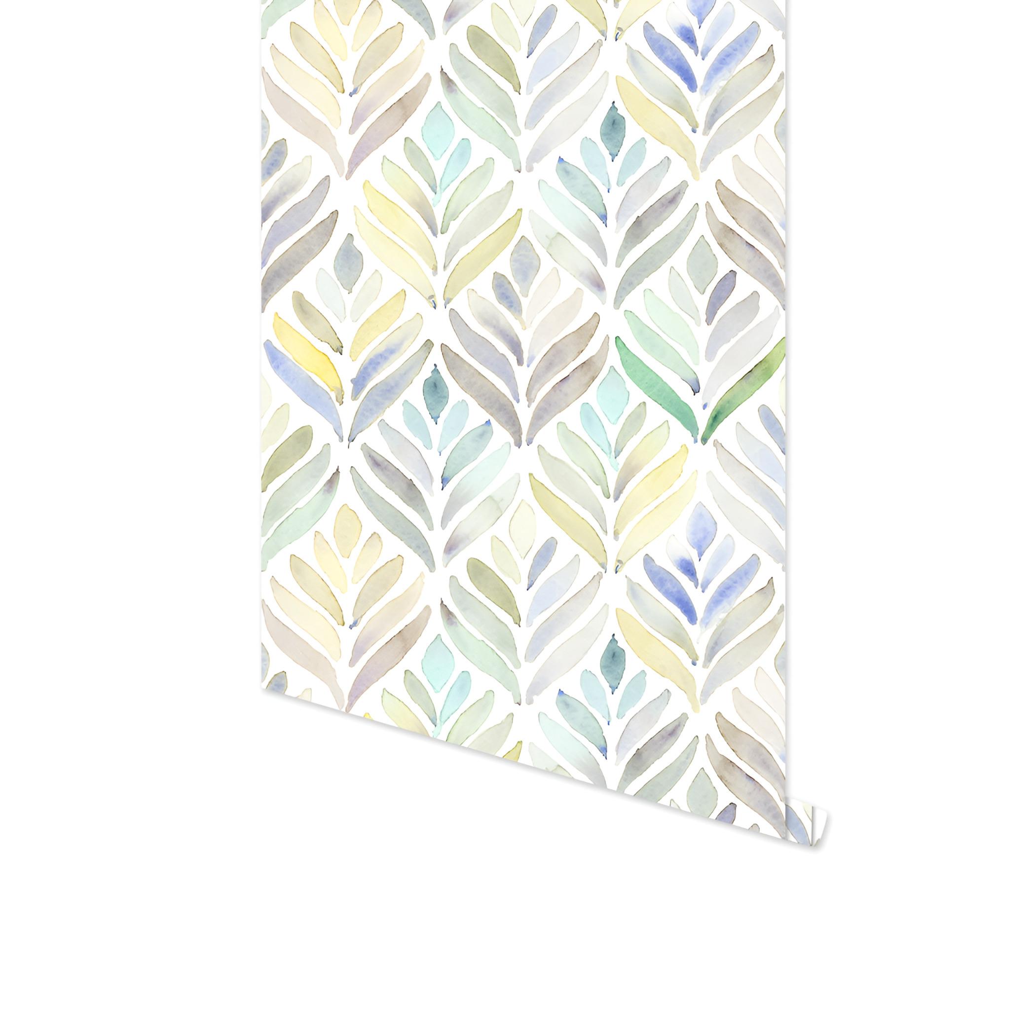 

Цветные самоклеящиеся обои Акварельные листья тюльпана Съемные самоклеящиеся обои для ванной коридора домашнего декора стен 3mx45cm