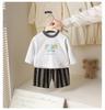 Completo Primaverile per Neonati Maschietti: T-shirt Carina a Cartoni Animati e Pantaloni Casual Versatili, Set Due Pezzi Stile Coreano per il Primo Compleanno