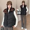 Women's winter hooded down cotton vest sleeveless cotton jacket vest warm loose casual cotton vest batch