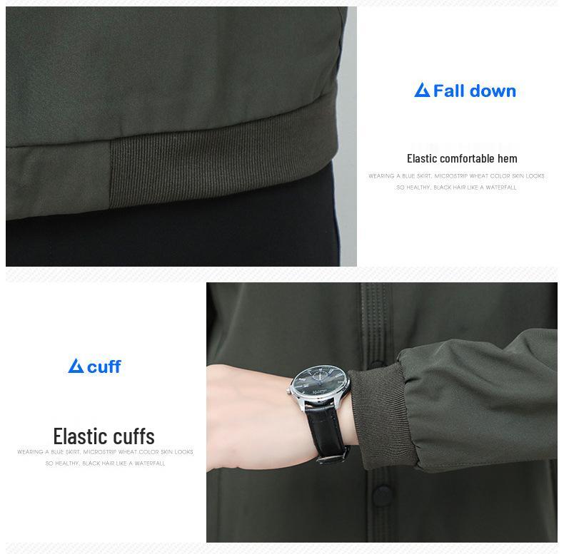 Men's Fashion Versatile Plus Size Baseball Collar Jacket: Spring & Autumn Business Casual Single-Breasted Design