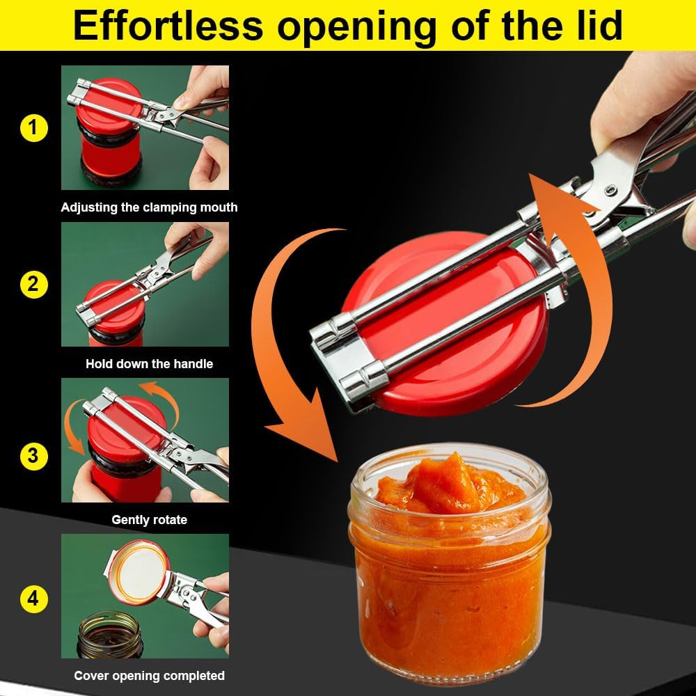 2026 Is suitable for weak handed can openers, With adjustable multifunctional stainless steel can openers, Can openers, and lid clamps
