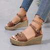Sandales Plateforme Chaîne Épaisse Mode Femmes Talons Compensés Cuir PU Sandalias Mujer Été 2026 Boucle Semelle Épaisse Chaussures Gladiateur