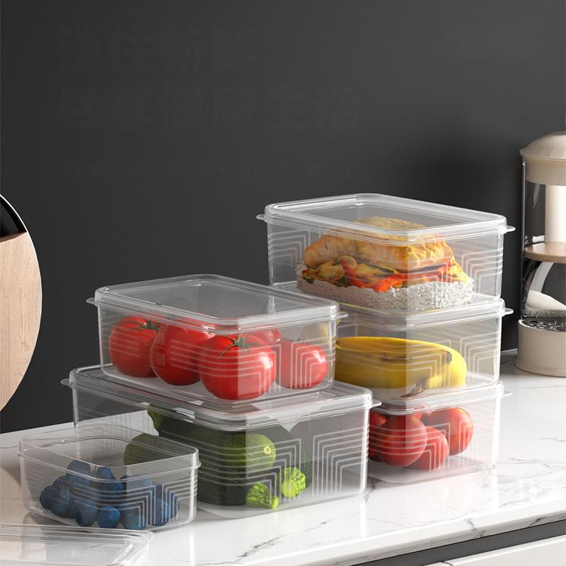 Small Food Preservation Boxes Refrigerator Frozen Meat Vegetable Fresh-Keeping Box Transparent Kitchen Sealed Storage Box