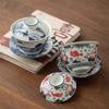 Blau-Weißes Porzellan Sancai Schüssel mit Deckel, Einzelne Teeschale mit Deckel, Hitzebeständiges Kung Fu Tee Set, Haushalts Keramik Teekanne