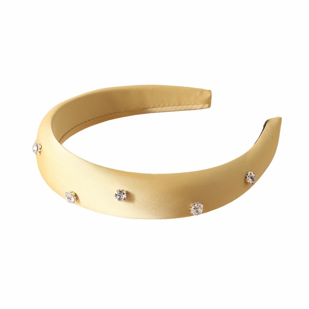 Luxury Rhinestone Sponge Headband for Women High Fluffy Solid Color Hairband Fashion Elegant Hair Accessories Japan/Korean Style