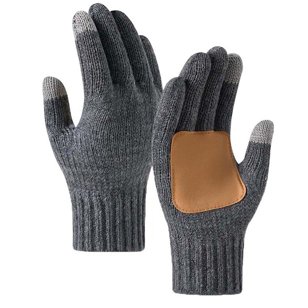 Knitted Wool Touchscreen Gloves Solid Color Woolen Warm Gloves Winter Knit Mittens  Holiday Gift