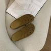 Fashion Women's Fashion Round Head Deep Mouth Cow Suede Hollow Breathable Soft Sole Anti-slip Wear-resistant Flat Slippers