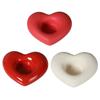 Ceramic Material Heart Shaped Candle Holders Red/White Color Decorative Ceramic Candlestick Smooth Surface Heart Shape Design